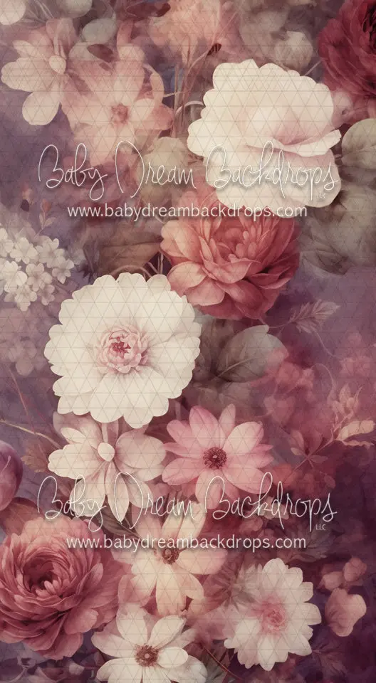 Magenta Cream Flowers Sweep (Rl) 1