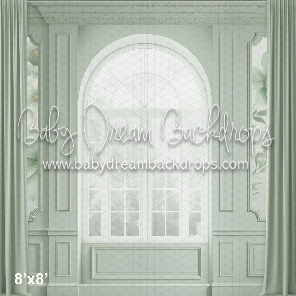 Mint Floral Wainscoting Window (Az) 1