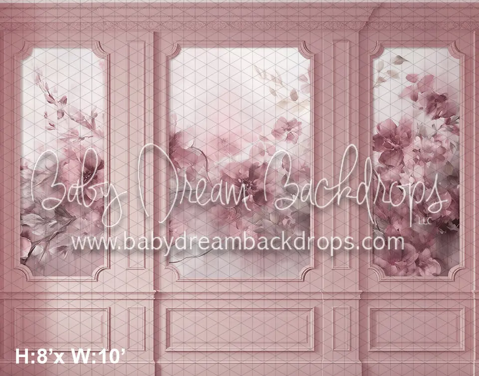 Pink Floral Wainscoting (Az) 1