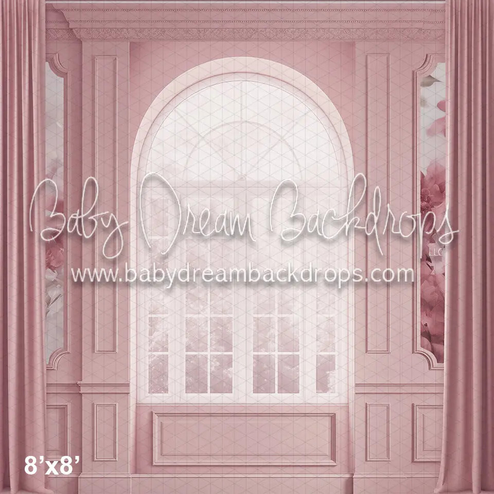 Pink Floral Wainscoting Window (Az) 1