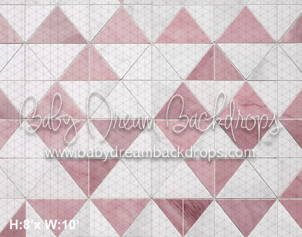 Pink And White Traingle Checker Fabric Floor (Az) 1