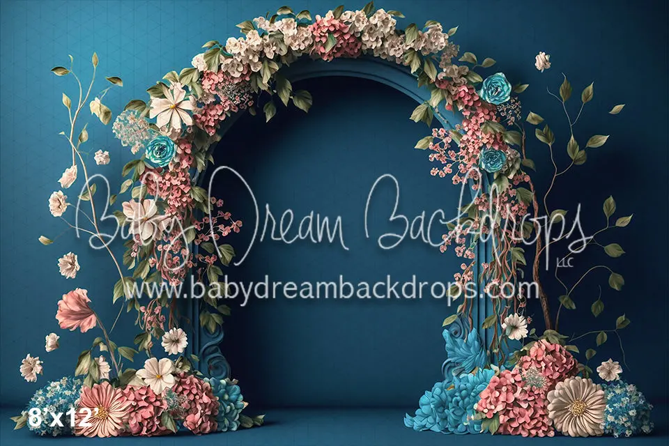 Studio Teal Floral Arch  (Az) 1