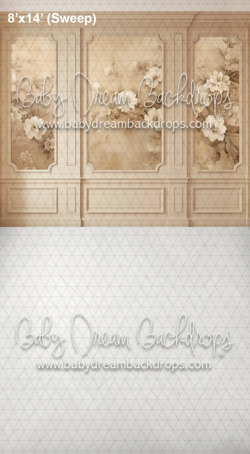 Sweeps Beige Floral Wainscoting (Az) 1