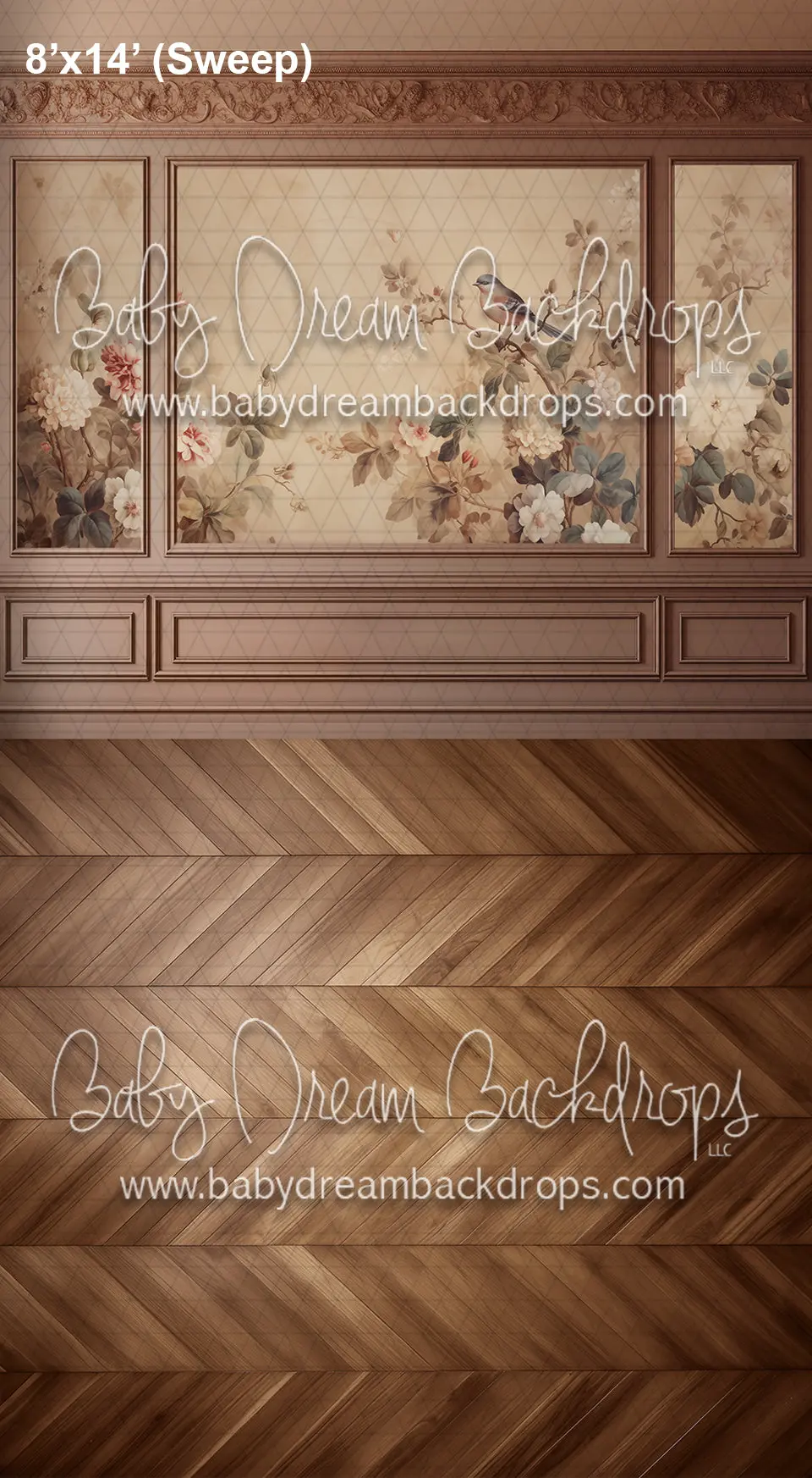 Sweeps Brown Floral Wainscoting (Az) 1
