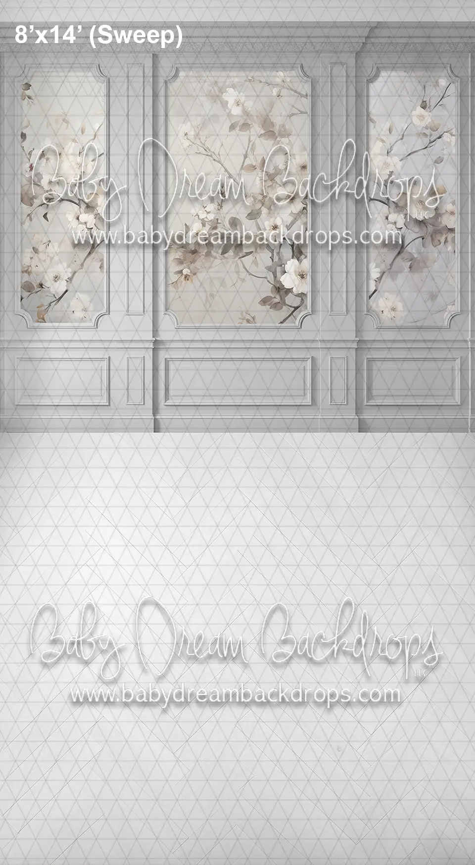 Sweeps Gray Floral Wainscoting (Az) 1