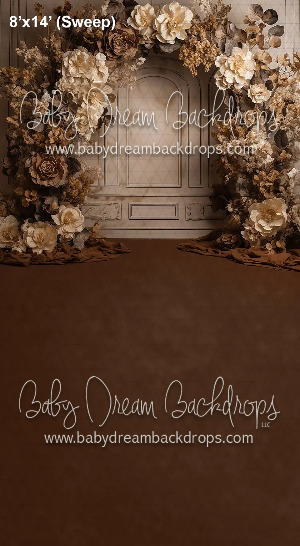 Brown Floral Studio Arch Backdrop – No Overprint (Az) - Image 2
